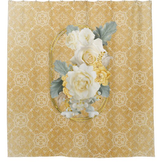 Gold-Mandalas verschiedener geometrischer Circle-W Duschvorhang (Vorderseite)