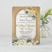 Gold-Mandalas verschiedener geometrischer Kreise Einladung (Stehend Vorderseite)