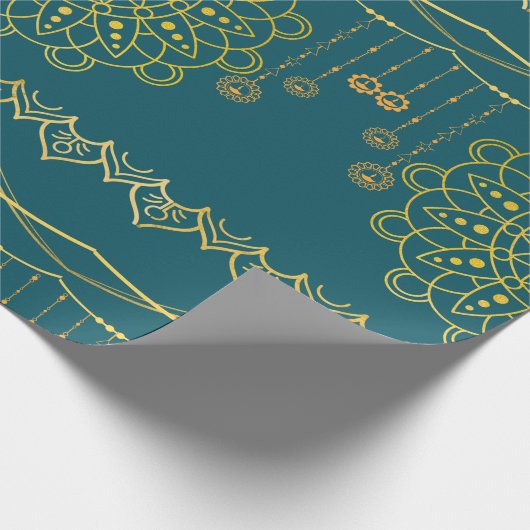 Gold Mandela Gemustert Geschenkpapier (Ecke)