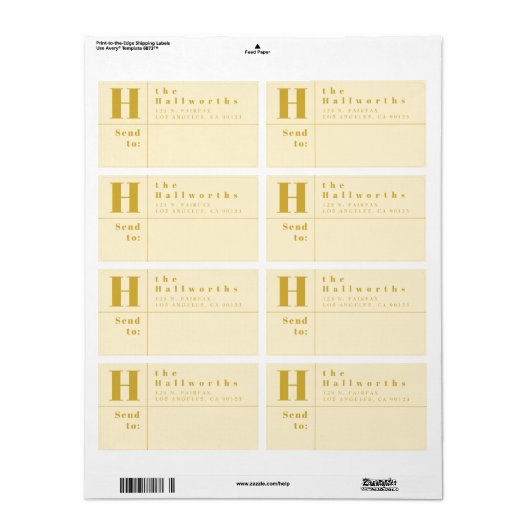 Gold & Mandeln Moderne, fette Rücksendeadresse (Vorne)