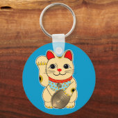 Gold Maneki Neko Schlüsselanhänger (Vorderseite)