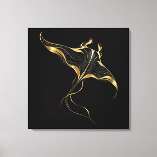 Gold Manta Rochen Minimalistischer Umwickelter Can Leinwanddruck