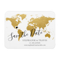 Gold Map Hochzeit in Urlaubsort Save the Date