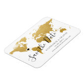Gold Map Hochzeit in Urlaubsort Save the Date Magnet (Linke Seite)