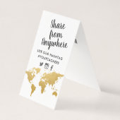 Gold Map Travel Themed Destination Hashtag Sign (Rückseite)
