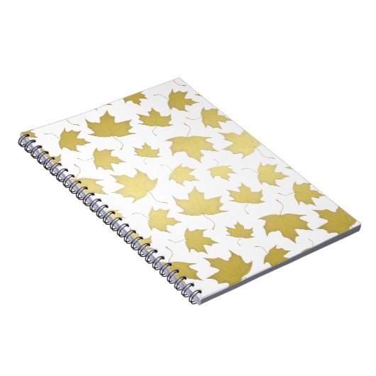 GOLD MAPLE BLÄTTER - Foto Notebook Notizblock (Rechte Seite)