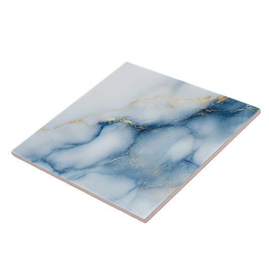 Gold Marble Blue Pattern  Fliese (Seite)