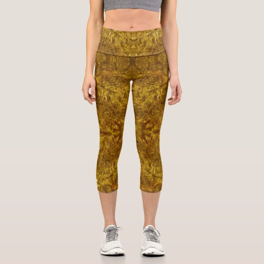 Gold Marble Capri Leggings (Vorderseite)