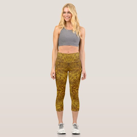 Gold Marble Capri Leggings (Vorderseite)