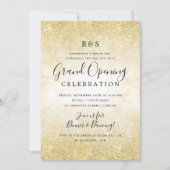 Gold Marble Glitzer Corporate Grand Opening Einladung (Vorderseite)
