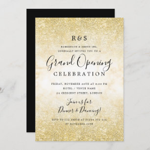 Gold Marble Glitzer Corporate Grand Opening   Einladung
