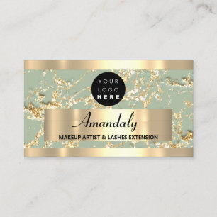  Gold Marble Glitzer Rose Beauty Studio WELLNESS-C Visitenkarte