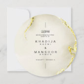 Gold Marble Islamic Wedding Circle Card Einladung (Vorderseite)