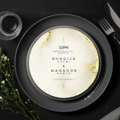 Gold Marble Islamic Wedding Circle Card Einladung