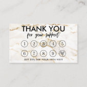 Gold Marble Makeup Hair dank Loyalty Card Visitenkarte (Vorderseite)