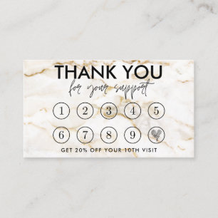 Gold Marble Makeup Hair Logo Loyalty Card Visitenkarte