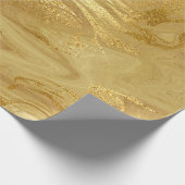 Gold Marble Molten Glam Shiny Geschenkpapier (Ecke)