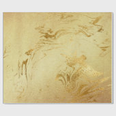 Gold Marble Molten Glam Shiny Geschenkpapier (Flach)