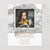 Gold Marble Script Foto Graduation Party (Vorderseite)
