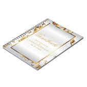 Gold Marble & White Satin - Gästebuch Notizblock (Linke Seite)