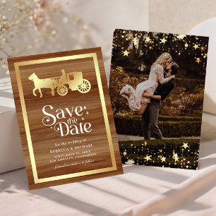 Gold Märchen Prinz Prinzessin Kutsche Hochzeit Save The Date