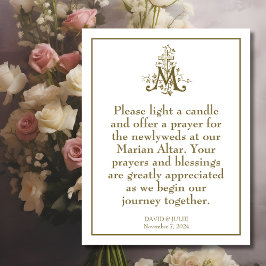 Gold Marian Cross gesegnet Mutter Altar-Zeichen RSVP Karte