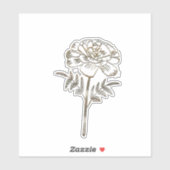 Gold-Marigold-Blume Aufkleber (Blatt)