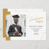 Gold Marker Foto Abschluss Einladung (Vorne/Hinten)