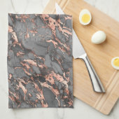 Gold-Marmor aus Schwarz, Grau und Rose Geschirrtuch (Viertel Falte)