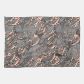 Gold-Marmor aus Schwarz, Grau und Rose Geschirrtuch (Horizontal)