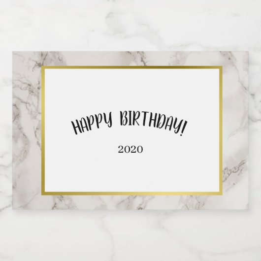 Gold & Marmor BIrthday Mini Set Schaumweinetikett (Einzelnes Label)