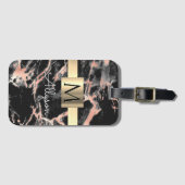 Gold-Marmor-Box, Name & Monogramm Gepäckanhänger (Vorderseite (Horizontal))