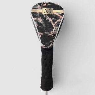 Gold-Marmor-Box, Name & Monogramm Golf Headcover