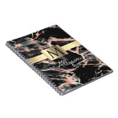 Gold-Marmor-Box, Name & Monogramm Notizblock (Rechte Seite)