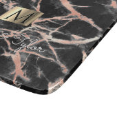 Gold-Marmor-Box, Name & Monogramm Schneidebrett (Ecke)