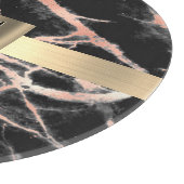 Gold-Marmor-Box, Name & Monogramm Schneidebrett (Ecke)