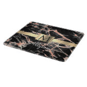 Gold-Marmor-Box, Name & Monogramm Schneidebrett (Ecke)