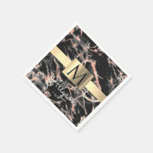 Gold-Marmor-Box, Name & Monogramm Serviette (Ecke)