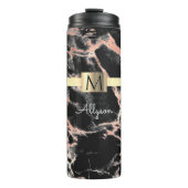 Gold-Marmor-Box, Name & Monogramm Thermosbecher (Vorderseite)