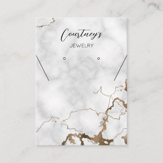 Gold Marmor Chic Necklace Erring Juwelier Display Visitenkarte (Vorderseite)
