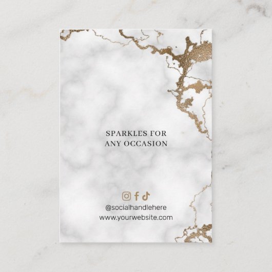 Gold Marmor Chic Necklace Erring Juwelier Display Visitenkarte (Rückseite)