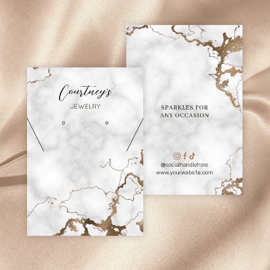 Gold Marmor Chic Necklace Erring Juwelier Display Visitenkarte