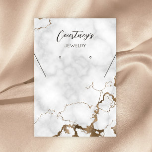 Gold Marmor Chic Necklace Erring Juwelier Display Visitenkarte