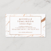 Gold-Marmor-Designer für Weiß und Rose Visitenkarte (Rückseite)