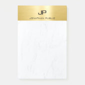 Gold Marmor Elegant Modernes Minimalistisches Tren Post-it Klebezettel (Vorderseite)