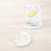 Gold Marmor Elegantes Design Trendy Template Round Getränkeuntersetzer (Seite)