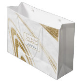 Gold Marmor Event Geschenktaschen Große Geschenktüte (Vorderseite Schrägansicht)