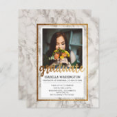 Gold & Marmor Foto Graduation Party (Vorne/Hinten)