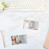Gold-Marmor-Foto-QR-Logo der silbernen Rose Visitenkarte