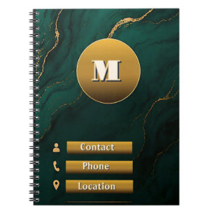 💚 Gold Marmor Geschäftszettel Mit Smaragd Hinterg Notizblock